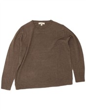 Marks & Spencer Womens Boat Neck Jumper Sweater UK 14 Large  Brown Acrylic CM16