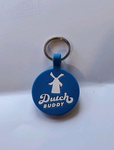 Dutch Bros February 2024 Pet Tag Key Chain Blue Buddy