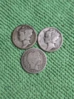 Lot Of 3 Silver Dimes 1927 & 31 D Mercury Dimes & 1901 O Barber Dime 90% Silver