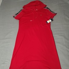 Tommy Hilfiger Women's M Hooded Dress Logo Tapering Size Nwt