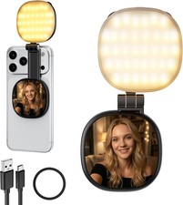 magnetic foldable selfie light with mirror for iphone