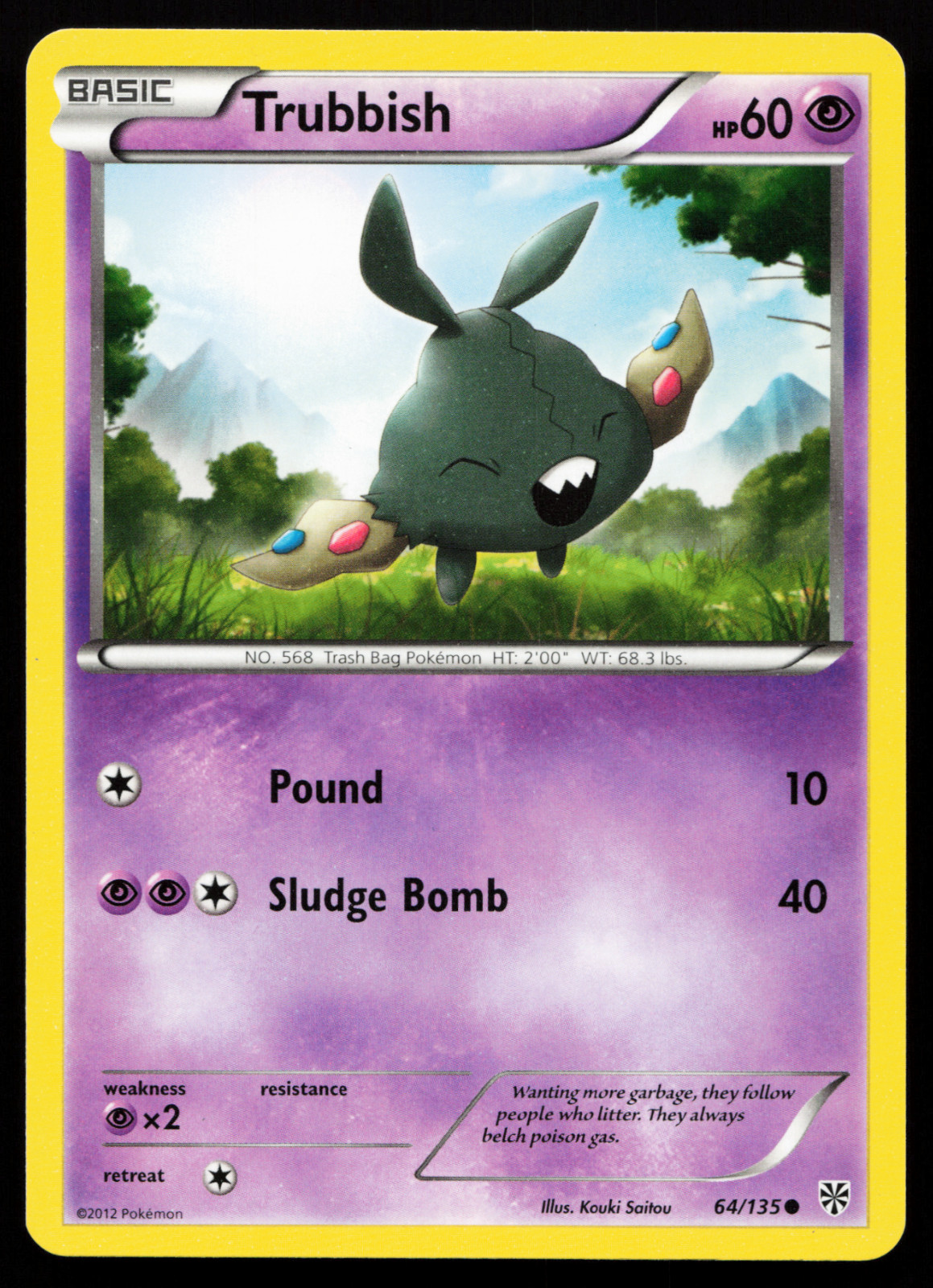 Trubbish 64/135 Black & White Plasma Storm Lightly Played Pokemon Card