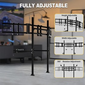 Marada 3030 Aluminum Profile Triple TV Stand For Aluminum Racing Sim Cockpit