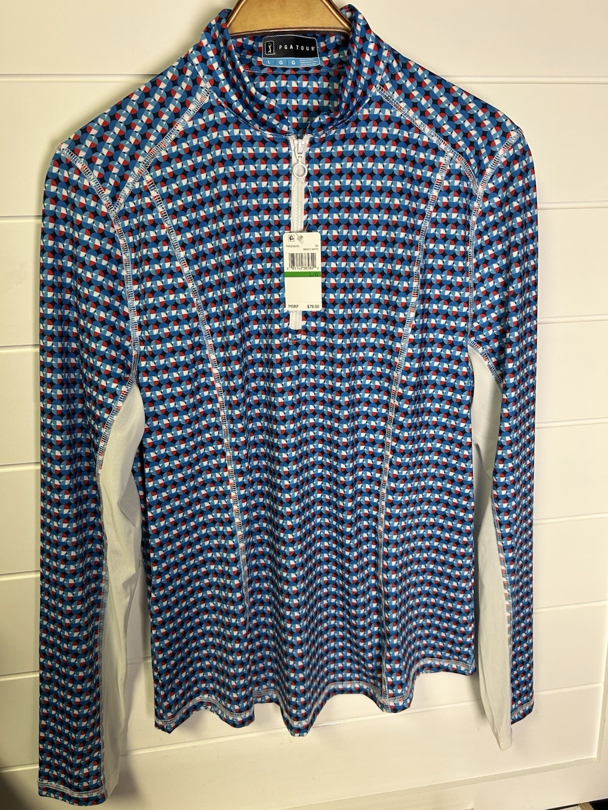 Shirt Blue Size Large Geometric Print