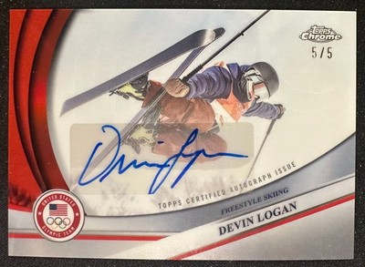 DEVIN LOGAN 2026 TOPPS CHROME US OLYMPIC HOPEFULS SSP RED AUTO #BCA-DLO #5/5!