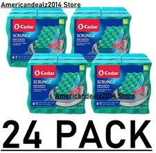 24 PACK O-Cedar Multi-Use No Scratch Scrunge, Safe For Glass & Non-Stick Coating