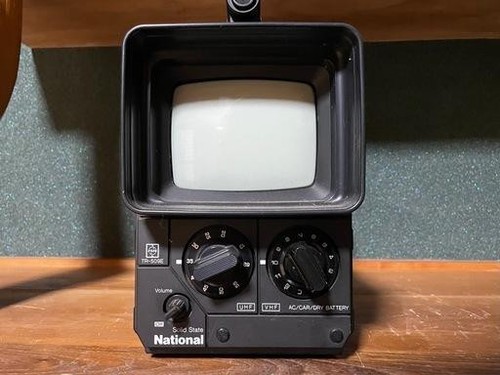 Junk Showa Retro National Black and White TV TR-509E Japan - Afbeelding 2 van 5