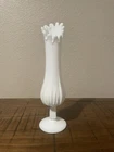 Vintage Fenton Milk Glass Swung Vase Early 1960’s *Cactus/Agave Pattern*