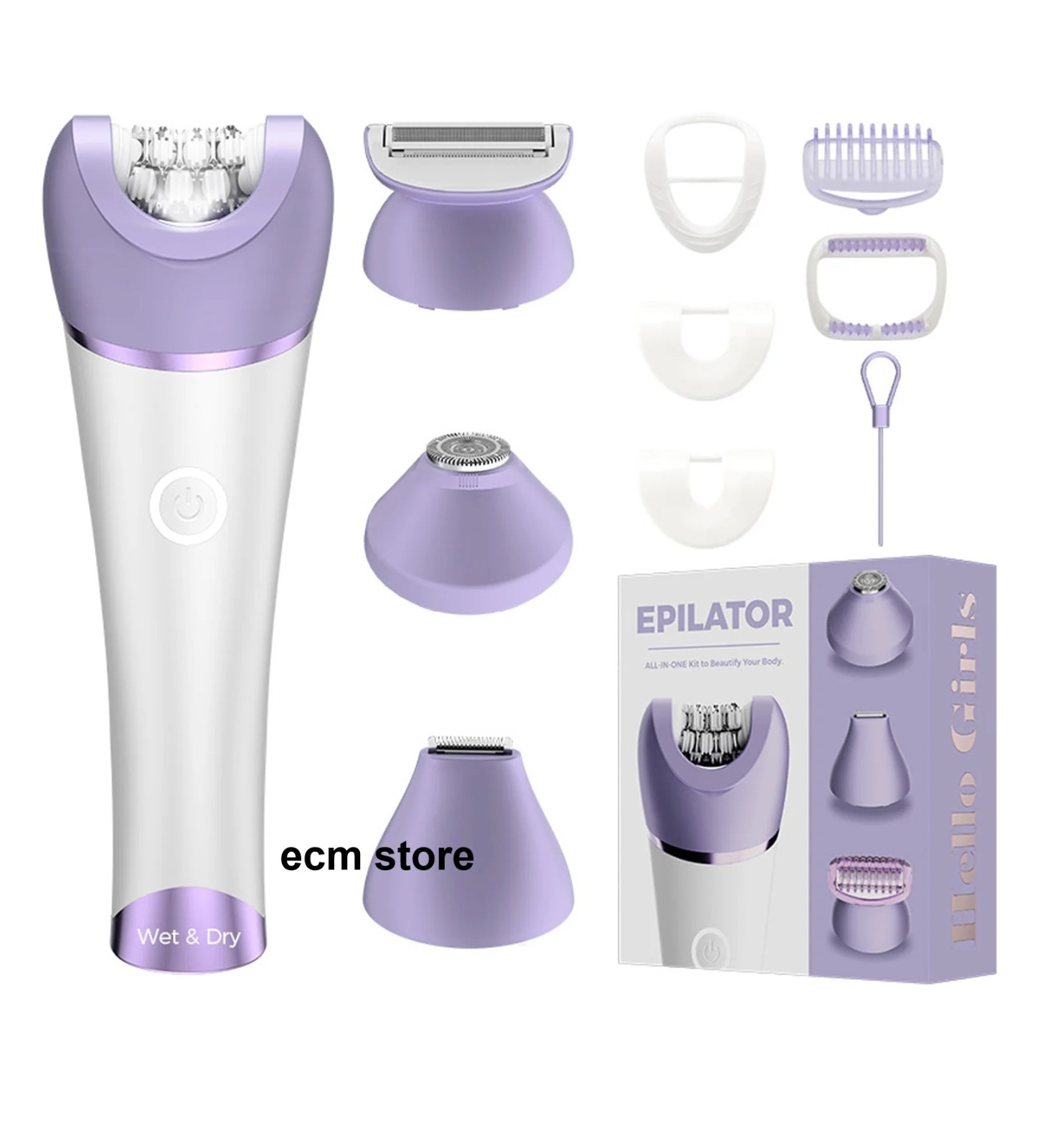 Épilateur pour femme électrique sans fil 4 en 1 ergonomique de haute précision EBWH