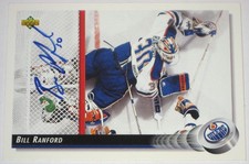 BILL RANFORD SIGNED UPPER DECK EDMONTON OILERS CARD AUTOGRAPH AUTO!