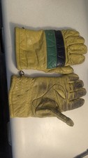 Vtg Faux Leather Polyester Gloves 80s 70s Striped Ski Snowmobile Sz M