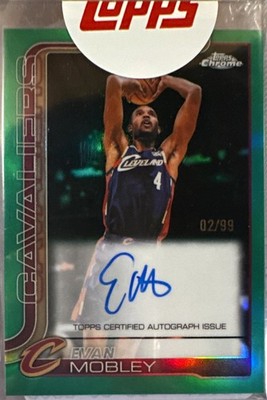 Topps Chrome Updates 2025-26 Evan Mobley Cavaliers Green Auto /99 #08-29