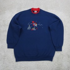 Vintage Fruit Of The Loom Sweatshirt Mens XL Blue Cardinals Mailbox Embroidered