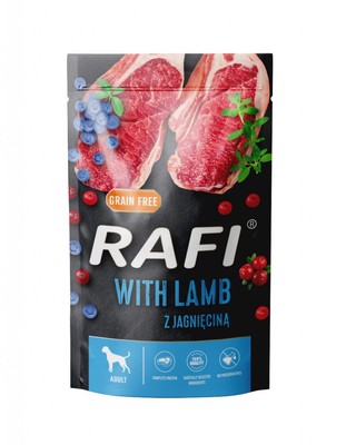 5902921305255 Rafi Karma dla psów z jagnięciną w saszetce 500 g DOLINA NOTECI
