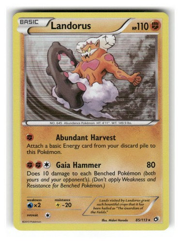 Landorus 85/113 Holo Lightly Played Legendary Treasures