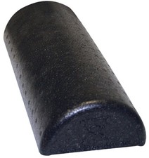 Black Foam Roller HalfRound 6" x 12" for Physical Therapy and Exercise