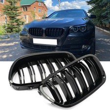 FOR BMW 5 SERIES F10 F11 FRONT KIDNEY GRILLE GRILL GLOSS BLACK TWIN SLAT 2010-16