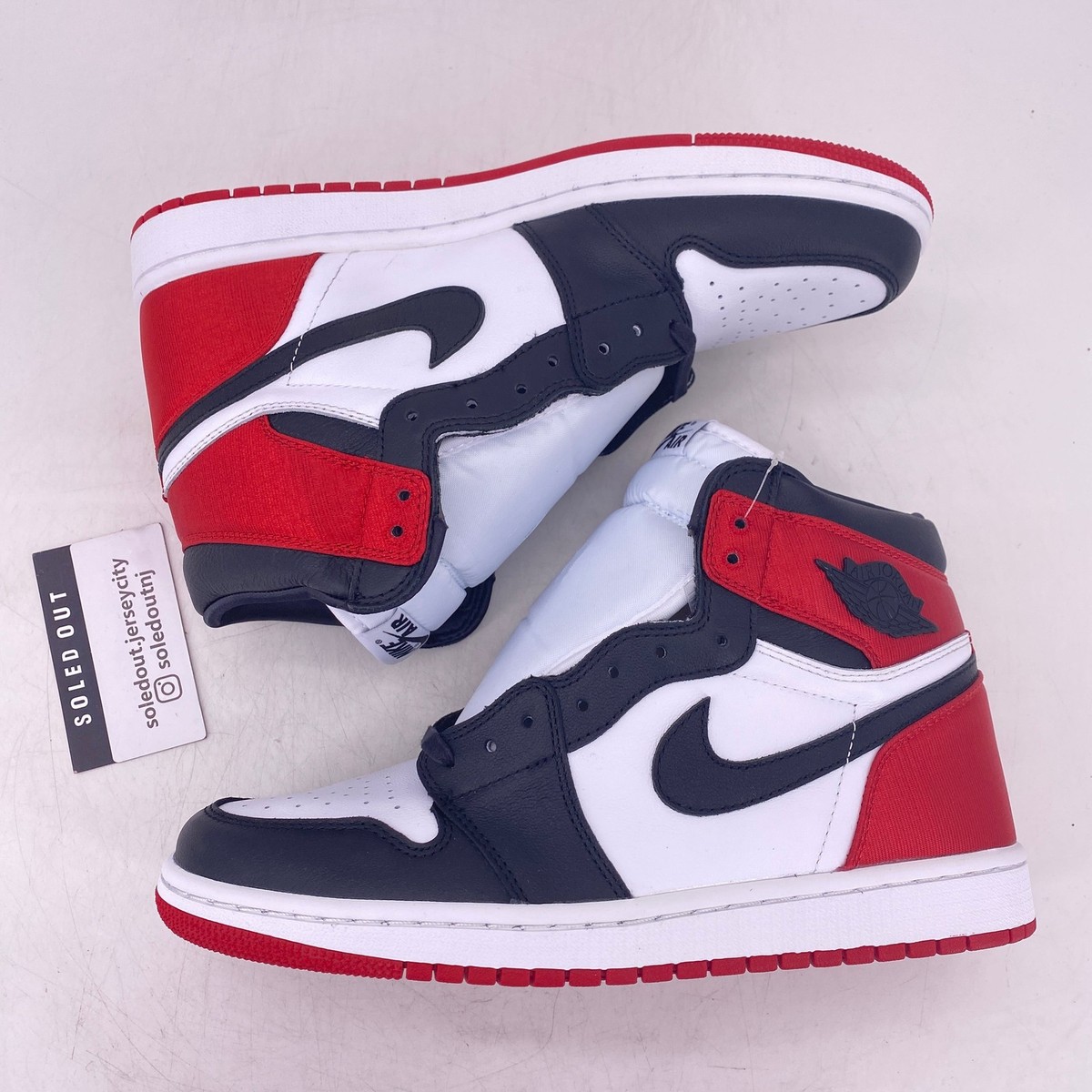Size 12 - Air Jordan 1 Retro High Satin Black Toe W for sale