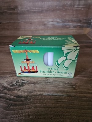 Pyramiden Kerzen 45 Stück, Weiß ,Pyramide (10 Packungen)