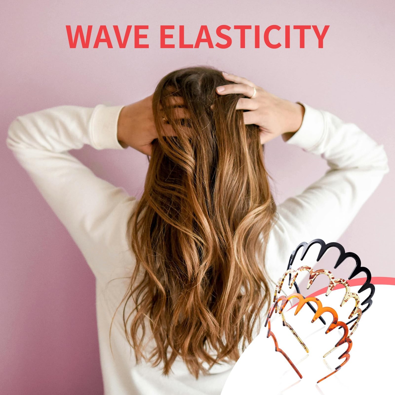 3-Piece Hairband Set, Zig Zag  Wavy Design - Unisex Hair Accessory,Met...