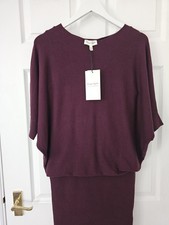 Phase Eight Dress Becca Batwing Knit Size 10 Burgundy New With Tags Rrp £99