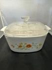 VTG Corning Ware A 1-1/2 Wildflower 1.5 Qt Casserole Dish W Lid