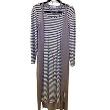 90s Minimalist Bundle Lands End Striped Dress Breathsunny Knit Maxi Cardigan Set