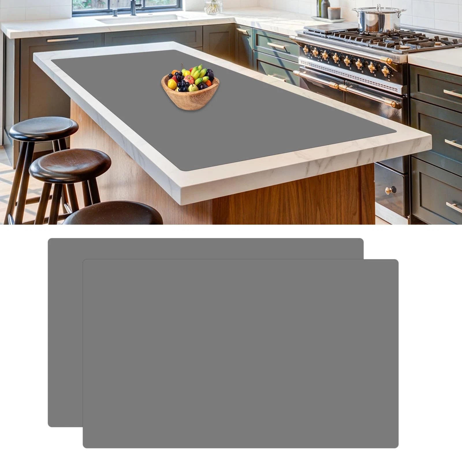 2Pack Large Silicone Mats for Kitchen Counter, 36''x24''90cmx60cm Heat Resist...