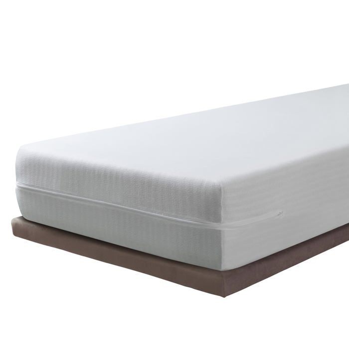 Sur-matelas Savel 140x190 cm en coton blanc pour lit deux personnes