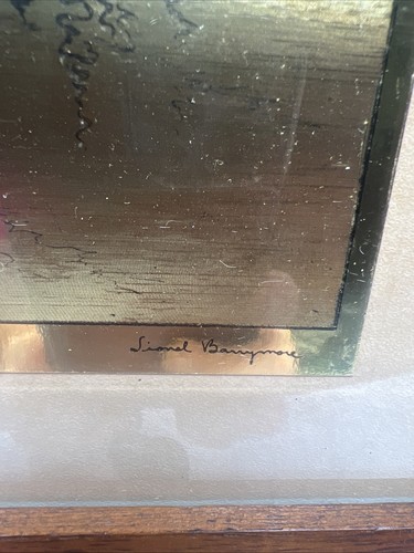 Set of 4 Vintage Framed Gold Foil Etching Art by Lionel Barrymore Wood Frames - Picture 14 of 17