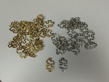 43 Autism Awareness Puzzle Piece Charms Open Silvertone Goldtone Jewelry