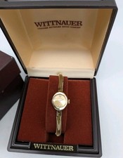 Working Ladies Wittnauer Gold Tone Diamond Dial Mechanical Cocktail Watch Works!
