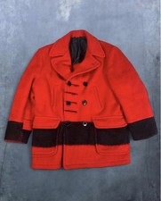 VTG 40s 50s Hudson Bay Red Wool 4 point Mackinaw coat England made L rare