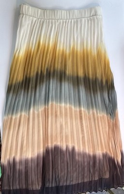 Simply Vera Verawang Ombré Pleated Maxi Skirt Sz Med Summer Sheer Long  Light