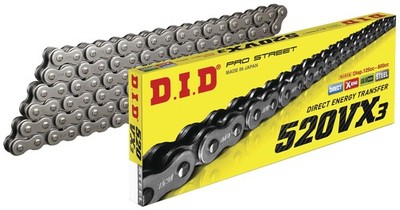 D.I.D 520VX3 Professional O-Ring Series Chain - 108 Links - Natural Motorcycle