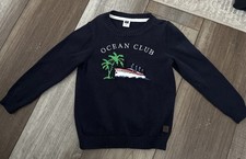 Janie and Jack 2T Sweater Long Sleeve Blue Cotton Knit Nautical Cruise Ship