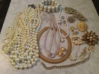 Vintage Lot Of Costume Jewelry Necklace Bracelet Earrings