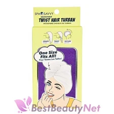 Spa Savvy Microfiber Twist Hair Turban 1 Piece (Colors May Vary)