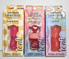 (Set of 3) Ioni Glow-Getter Lip & Cheek Lip Balm Dragonfruit Apricot Pomegranate