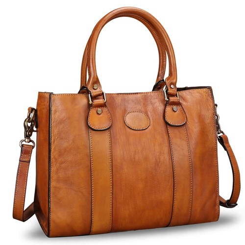 VICTORIA HYDE Damen Handtasche Mit Top Handle & Abnehmbarem Schultergurt | Leder Satchel Umhängetasche Im Quadrat-Design | 20,5x15,8x7,5 Cm