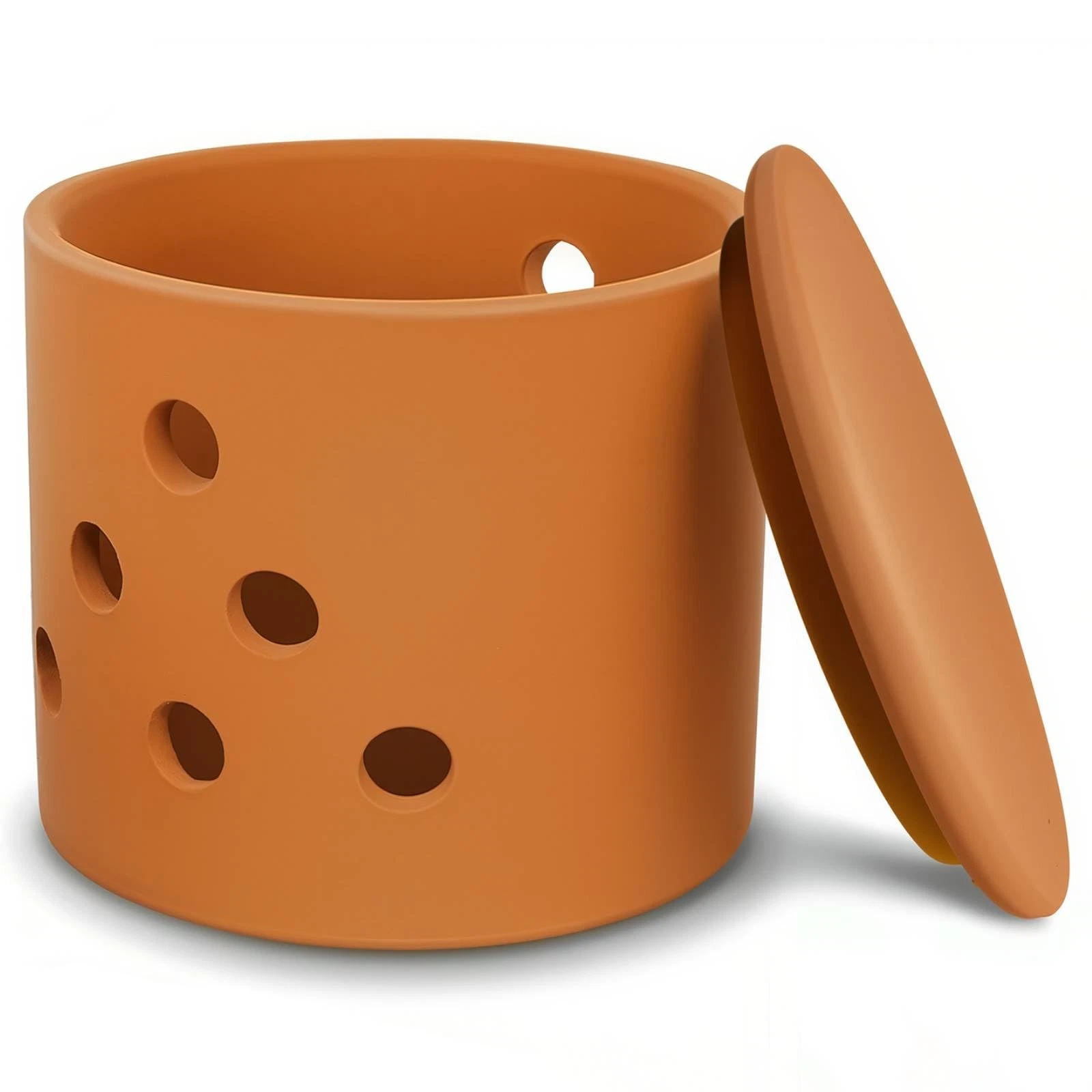 Terracotta Garlic Keeper,Vented Clay Garlic Storage Container Saver with Lid ...