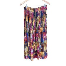 Vintage artsy hippie boho broomstick peasant skirt medium 100 cotton drawstring