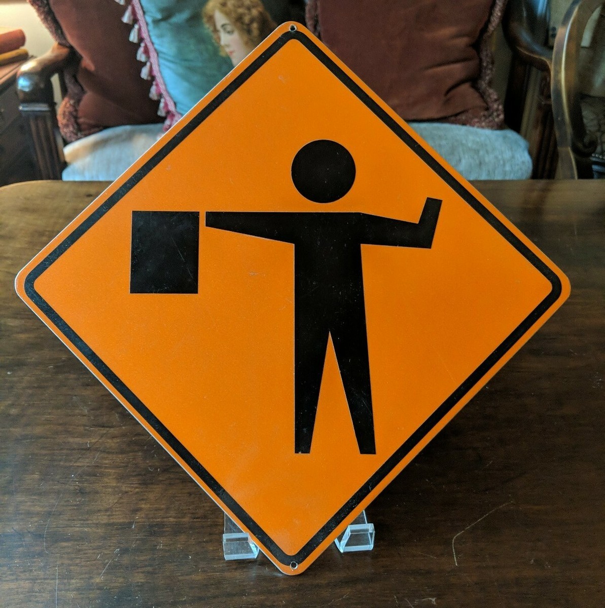 Traffic Sign~Detour Ahead Sign~MAN WITH FLAG SYMBOL~10