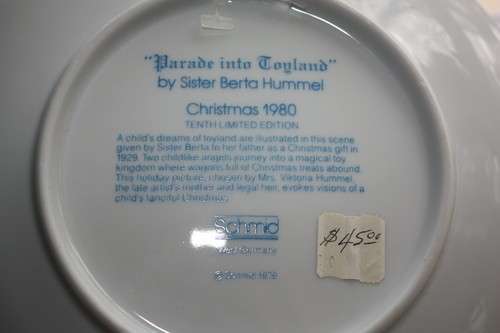 Schmid Parade Into England Schwester Berta Hummel 1980 Weihnachtsteller - Bild 2 von 2