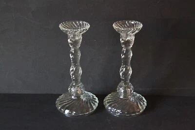 Paar traumhafte schwere Kerzenständer Kerzenhalter Pressglas 032338 - Bild 1 von 4