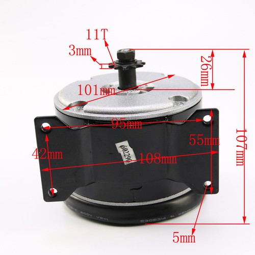 24V DC Electric Motor Generator 250W 2750RPM for Wind Turbine E Scooter Drive - Picture 3 of 9