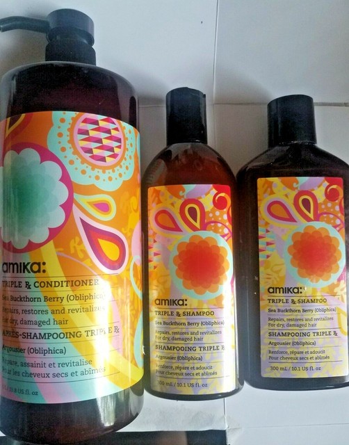 AMIKA Triple Shampoo and Conditioner Sea Buckthorn Berry 3 piece set