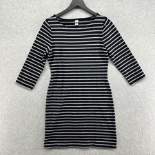 Gap Dress Womens Size Small Black Striped Long Sleeve Knit A Line