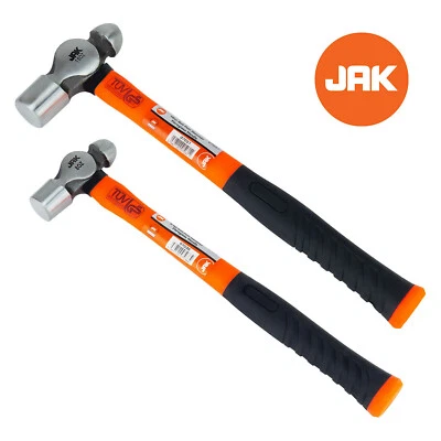 JAK 8oz 16oz Ball Pein HEAVY DUTY Hammer Fibreglass Handle Peen DIY Hand Tool