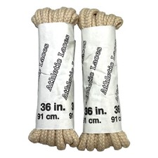  2 Pairs Round BEIGE 36  Shoe Laces For Athletic Sport Sneakers Casual Shoes
